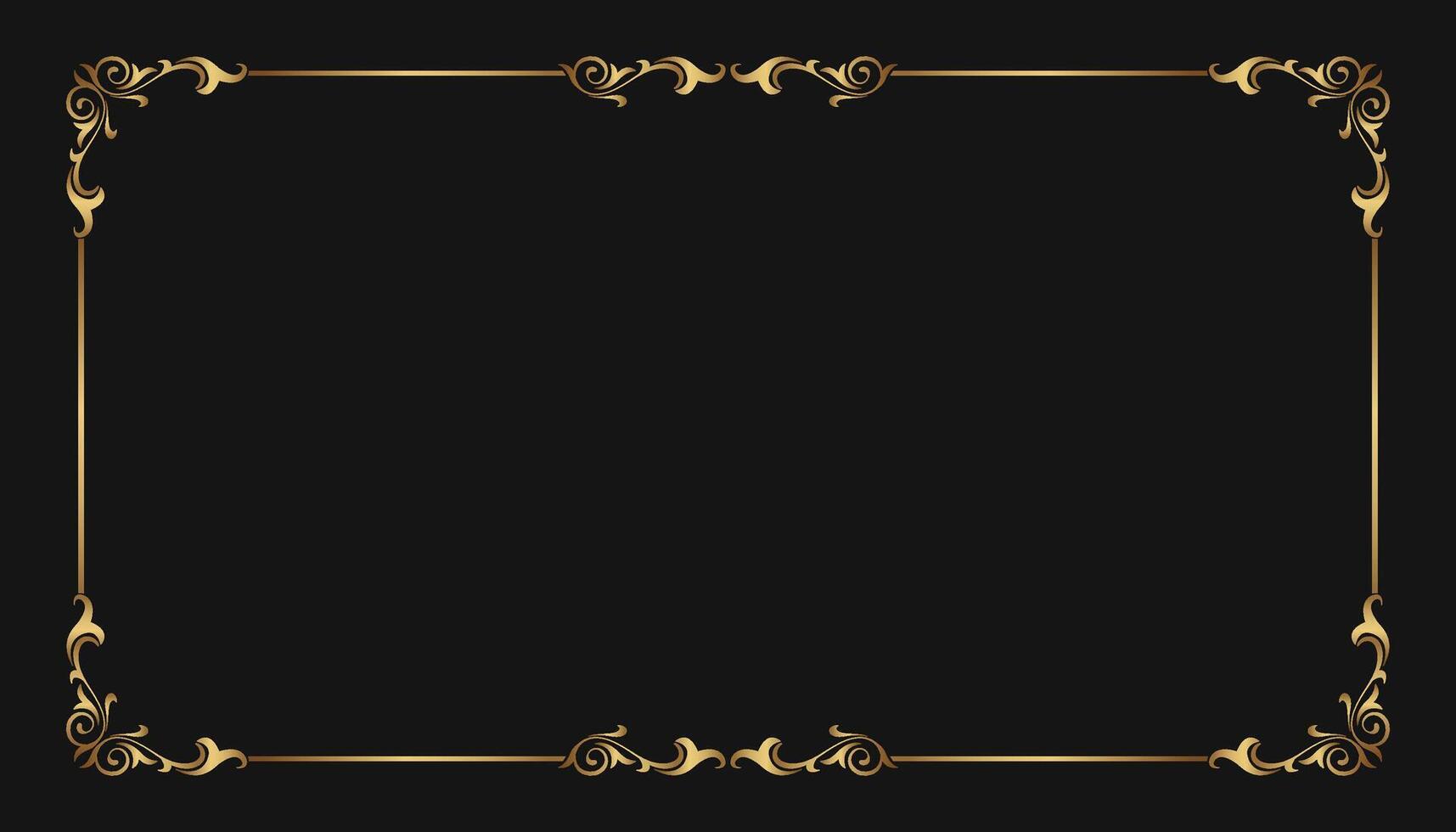 gold vintage frame border ornament vector