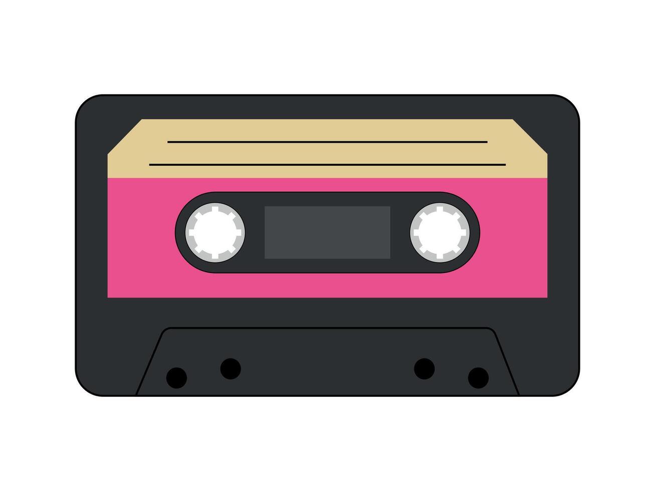 Retro style of the 90s. Realistic old-school sound recording technology. Audio cassettes of the 90s. illustration vector