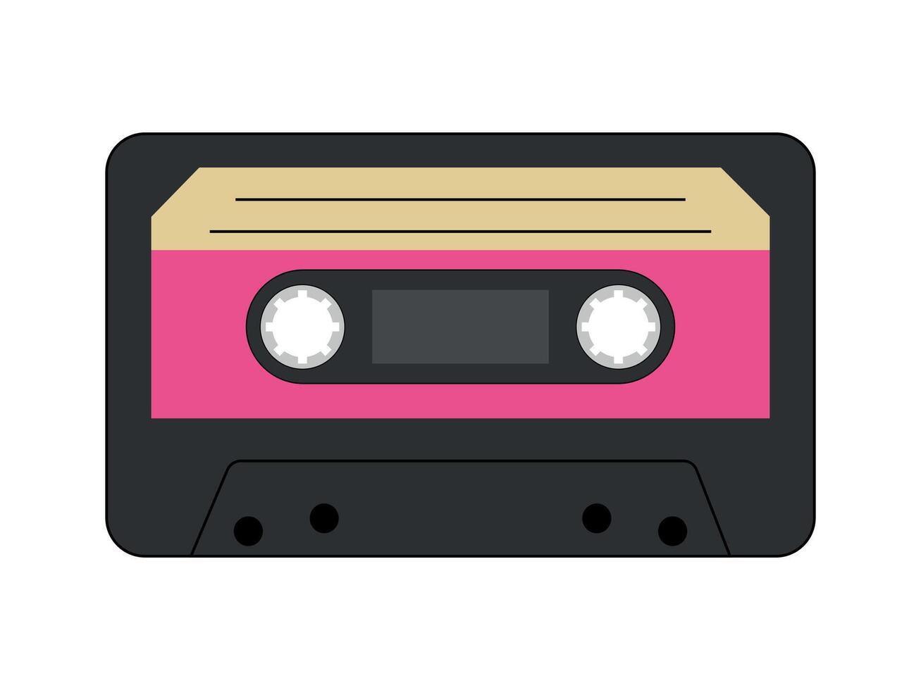 retro estilo de el años 90 realista vieja escuela sonido grabación tecnología. audio casetes de el años 90 ilustración vector