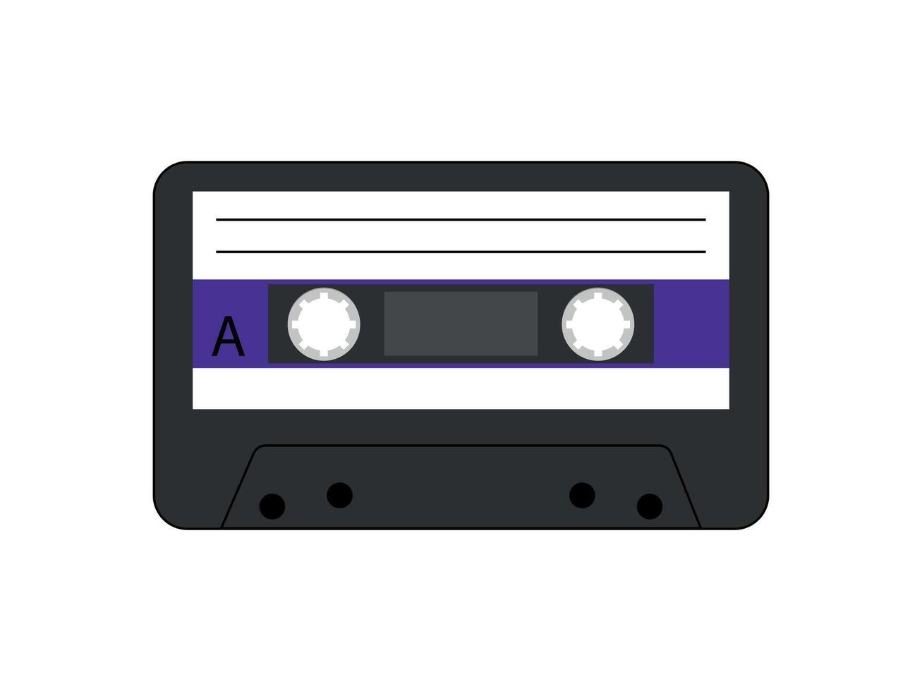 retro música casetes en el estilo de el 90s y años 2000 musical golpes de el años 90 casete cinta símbolo dibujado. ilustración vector