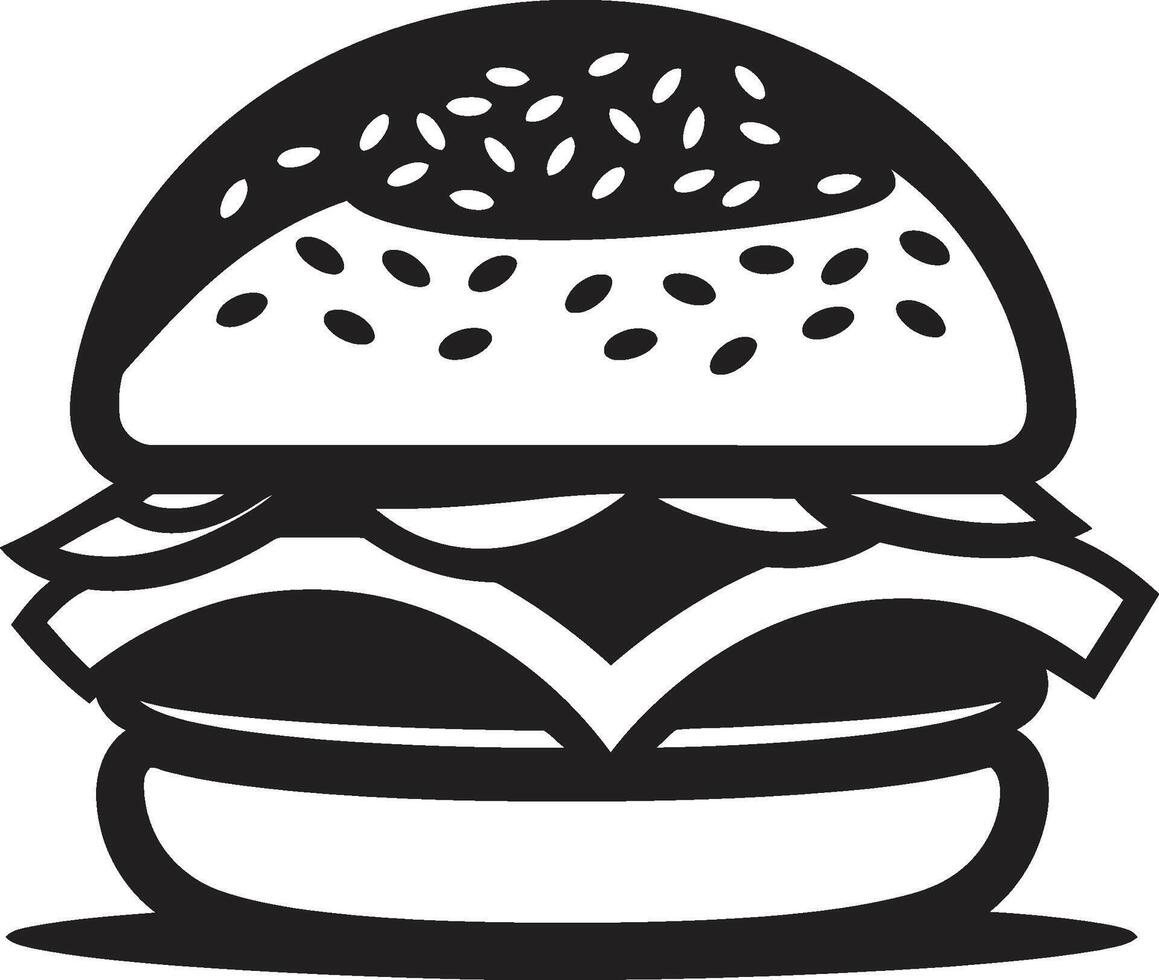 gastrónomo sabroso negro emblema sabroso mordedura negro hamburguesa icono vector