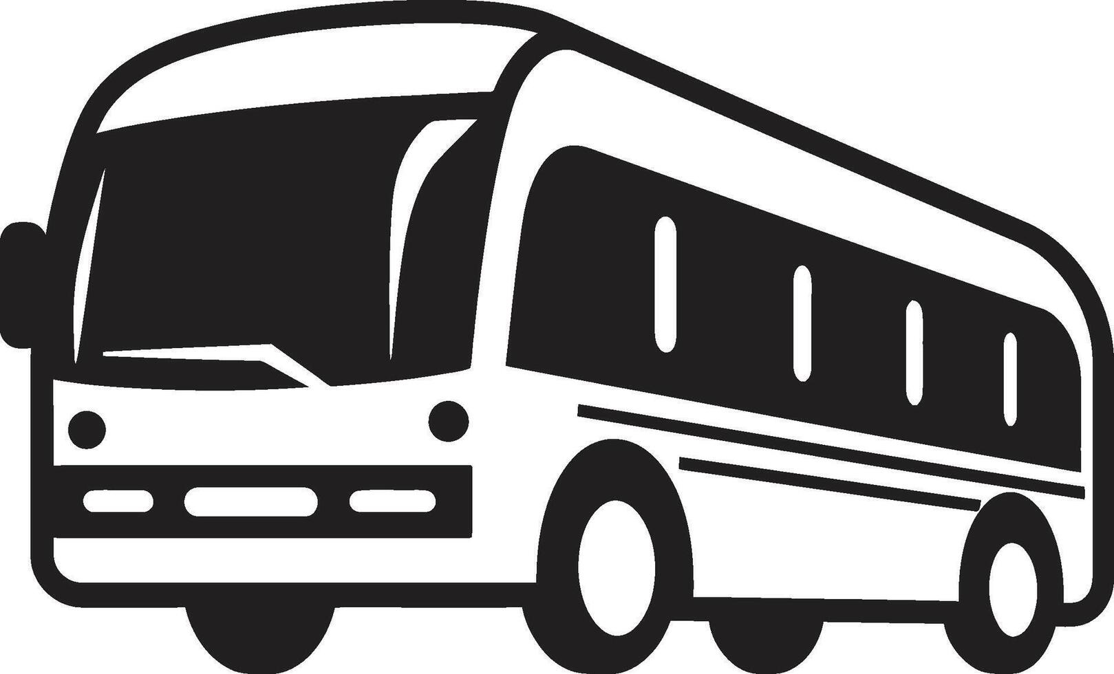 Sleek Bus Silhouette Black Logo Design Travel Symbol Bus Icon vector