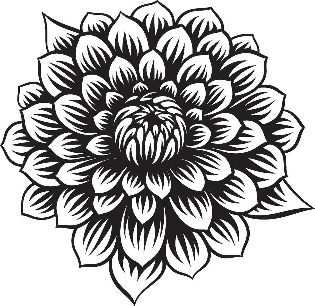 elegante floral impresión logo Arte monocromo florecer símbolo elegante icono vector