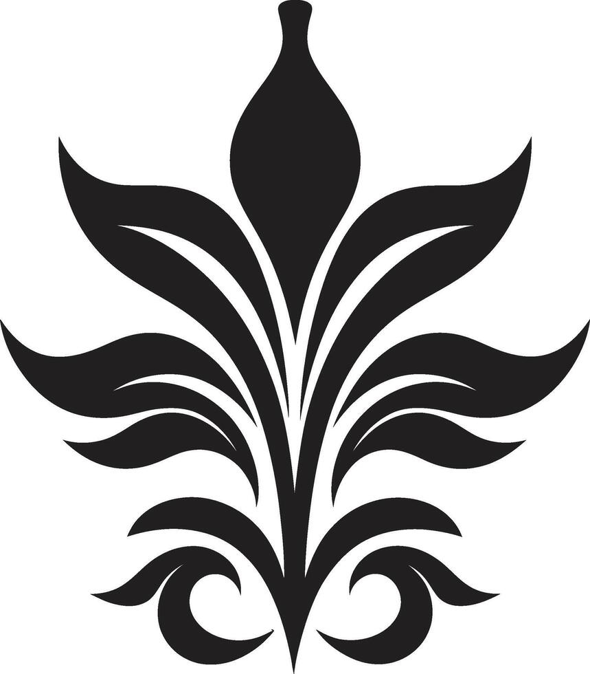 Botanical Styling Monochrome Iconic Emblem Chic Bloom Signature Symbol Mark vector