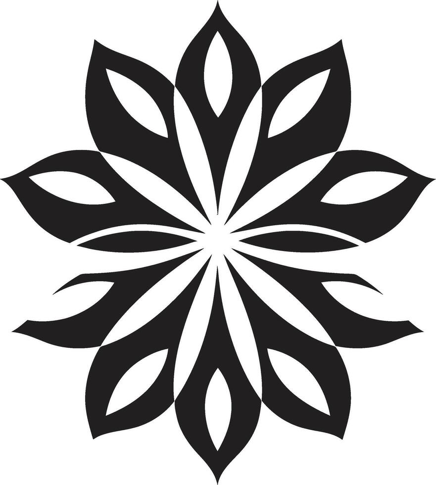 Chic Monochrome Blossom Iconic Symbol Detail Singular Flower Styling Emblematic Design vector