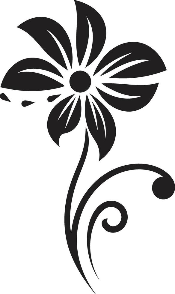 Stylish Botanical Detail Symbol Mark Singular Petal Emblem Emblematic Icon Mark vector