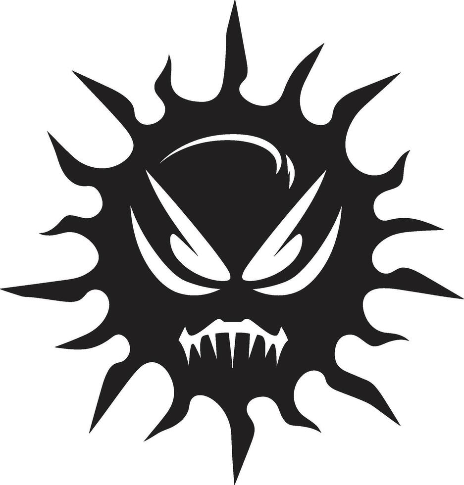 Fury Dawn Black Suns Wrath Apocalyptic Blaze Angry Sun vector