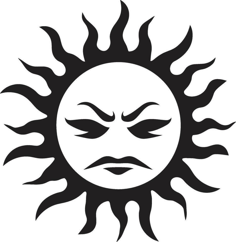 Blazing Anger Suns in Black Eclipsed Inferno Angry Sun vector