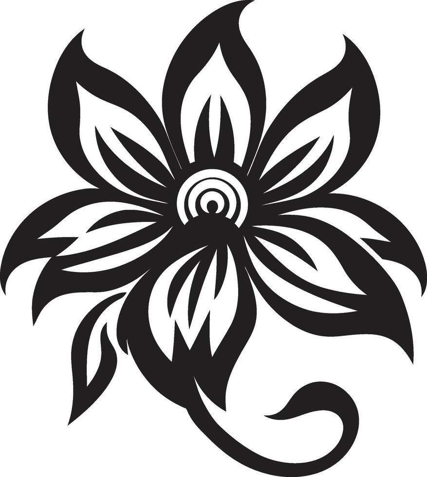 Sleek Floral Symbol Elegant Emblematic Mark Sophisticated Petal Emblem Stylish Mark vector