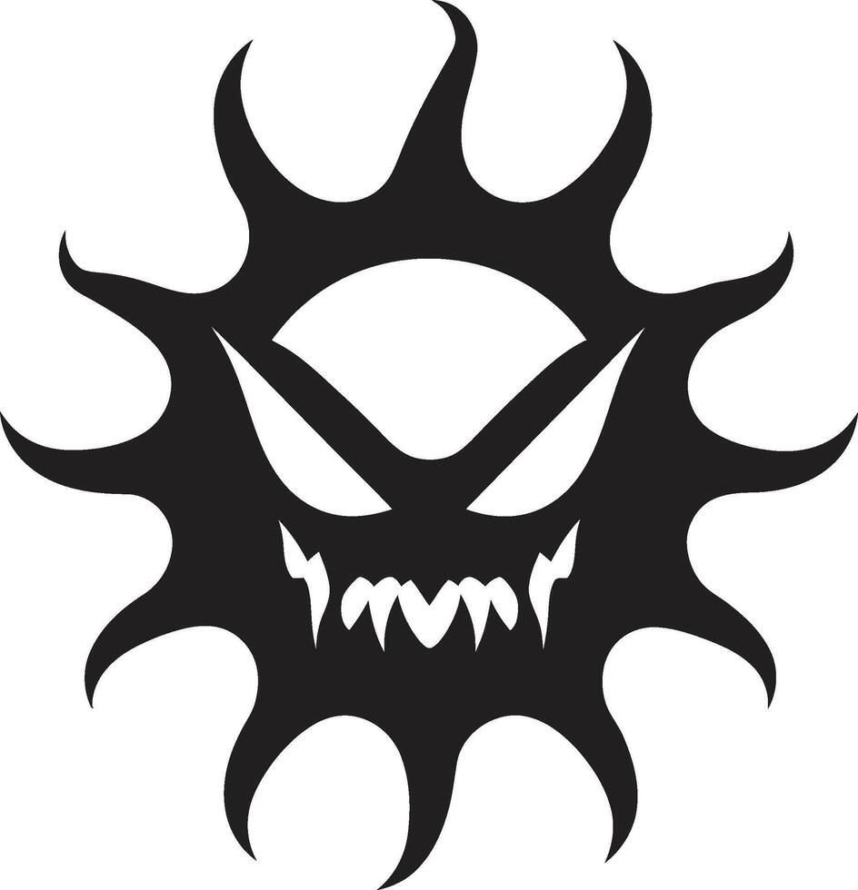 Rampant Solar Flare Angry Sun Scorched Fury Black of Angry Sun vector