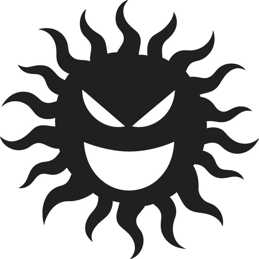 Apocalyptic Blaze Angry Sun Temperamental Radiance Dark Suns Rage vector