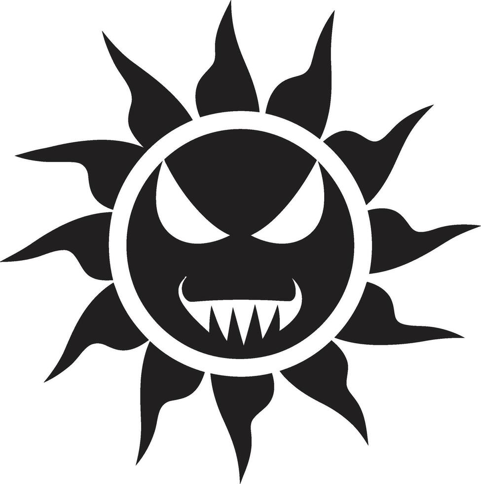 Blazing Eclipse Black Suns Rage Eclipsed Inferno Angry Sun vector