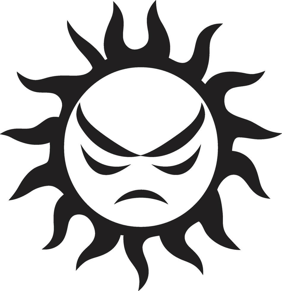 Infernal Solstice Angry Sun Scorched Radiance Black ic Sun vector