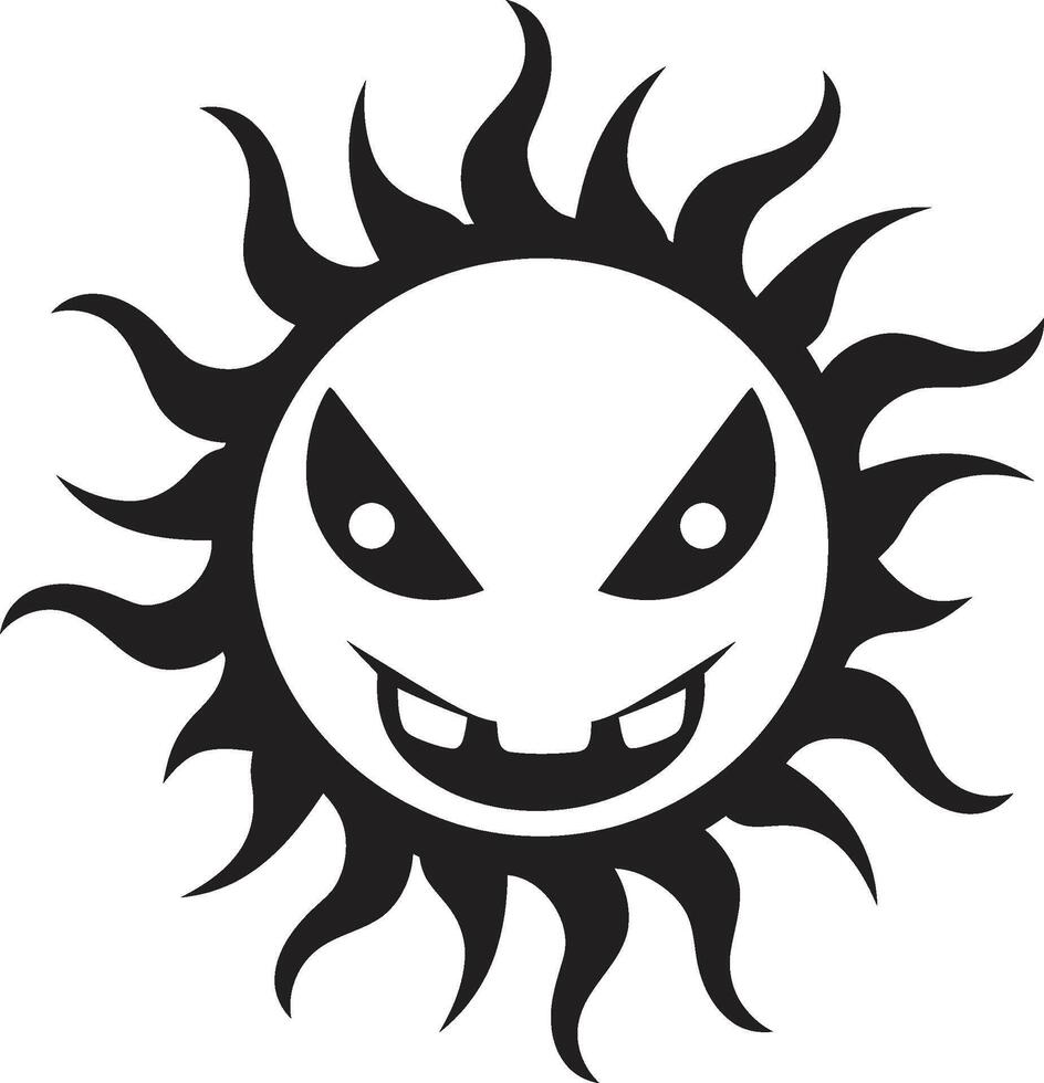 Eclipse of Wrath Black Suns Rage Infernal Solstice Angry Sun vector