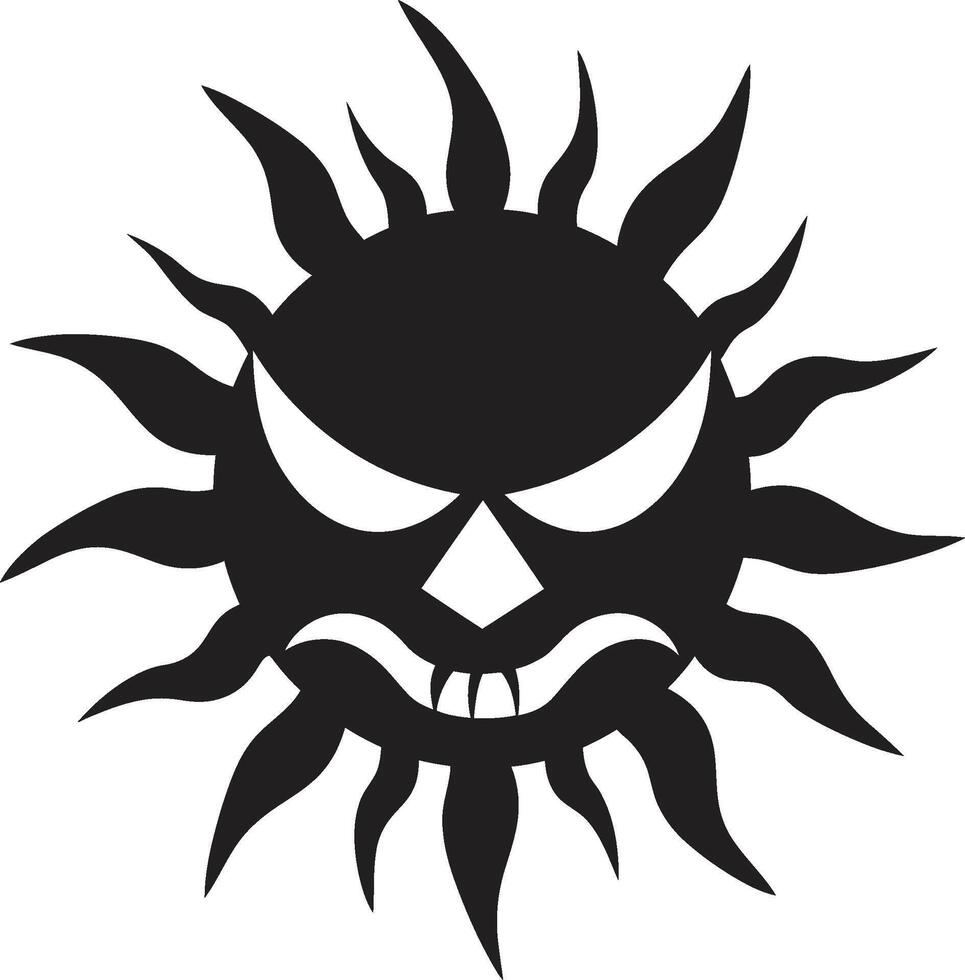 Tempestuous Blaze Angry Sun Raging Radiance Black Sun Fury vector