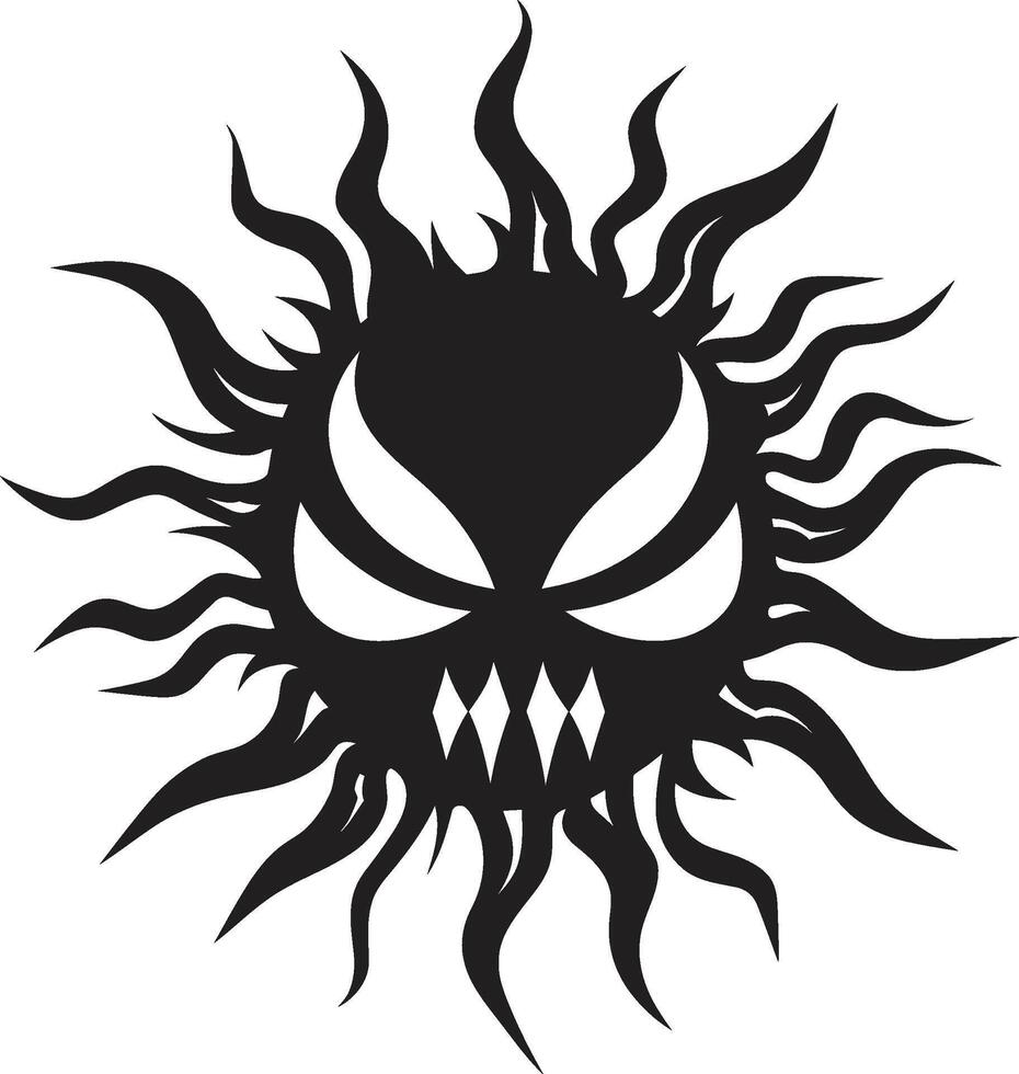 Infernal Outburst Angry Sun in Furious Flare Black Angry Sun vector