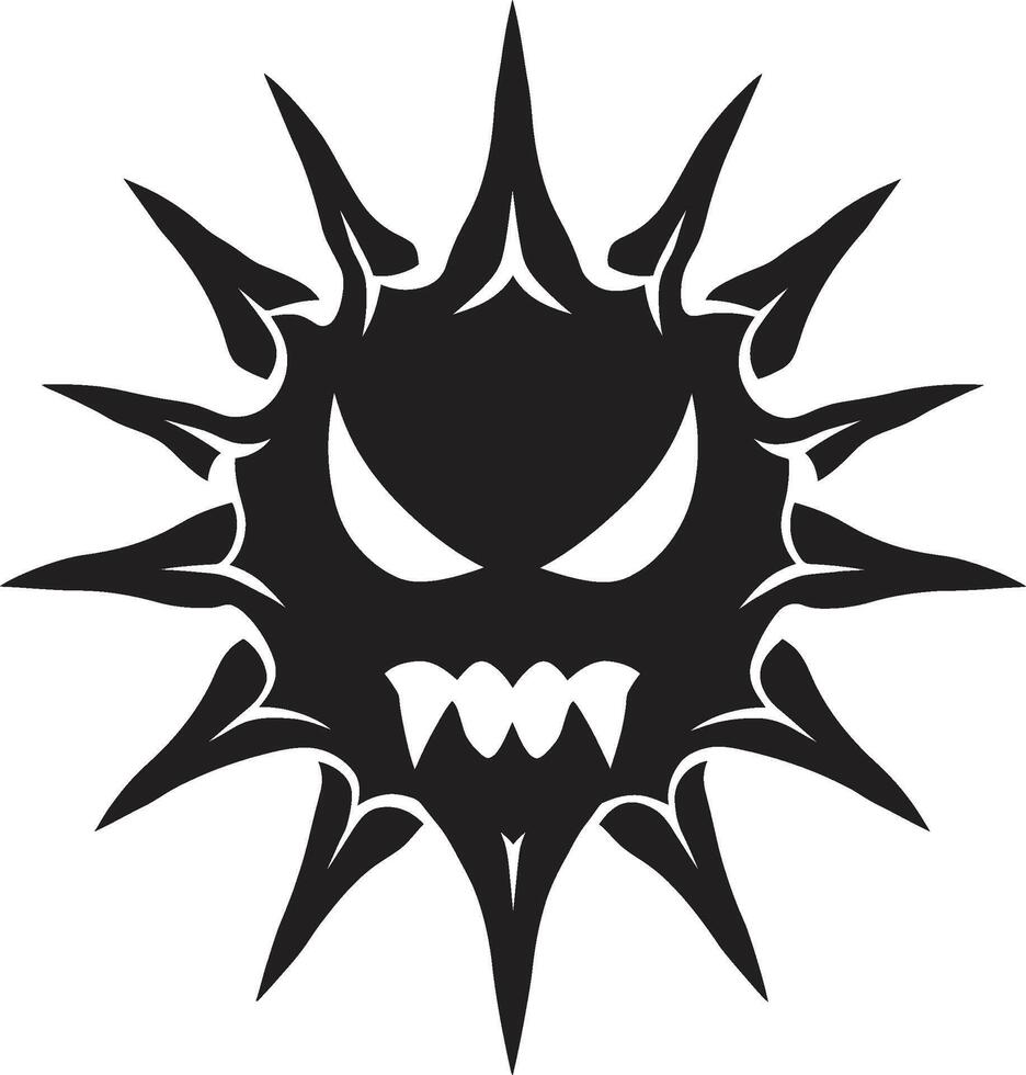 Wrathful Blaze Angry Sun Eclipse of Anger Black Sun Fury vector