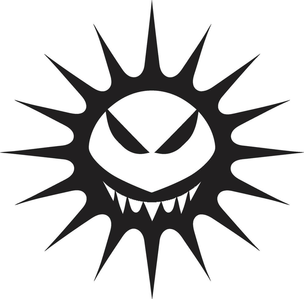 Infernal Blaze Black of Angry Sun Elegant Contours Womans Silhouette in Black vector