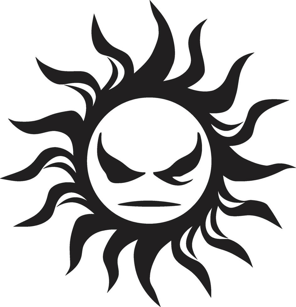 Blazing Eclipse Intensely Angry Sun Emblem Furious Dawn Black of Angry Sun vector