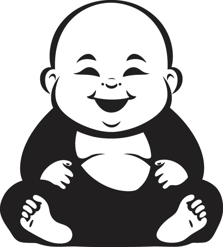 Zen Youngster Black Buddha Silhouette Buddha Bambino Cartoon Buddha Silhouette vector