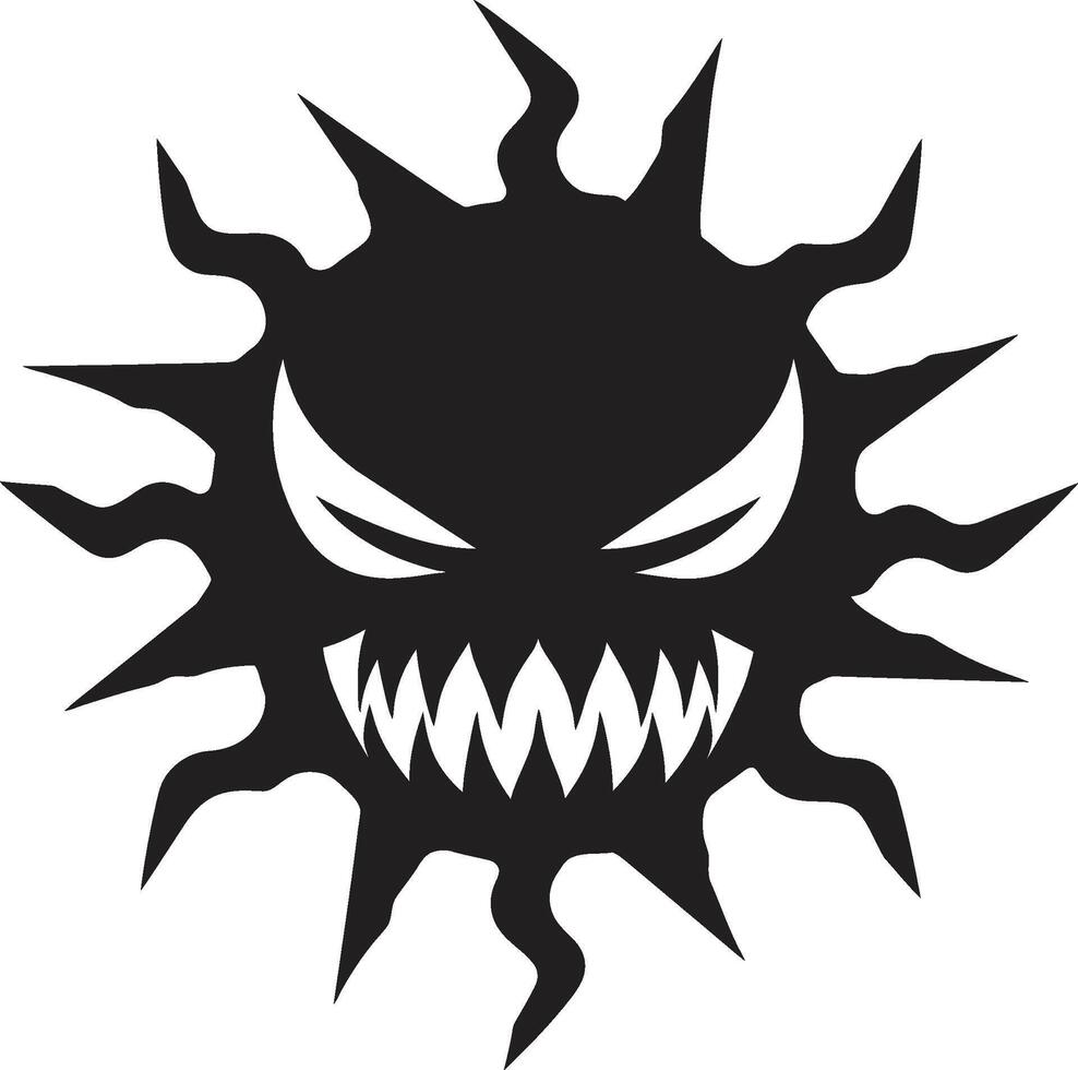 Eclipsed Fury Dark Sun Raging Radiance Angry Suns Black Emblem vector