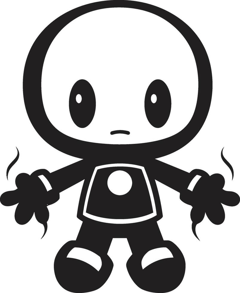 RoboBlast Mascot Black Emblem Emblem Bomber Bot Buddy vector