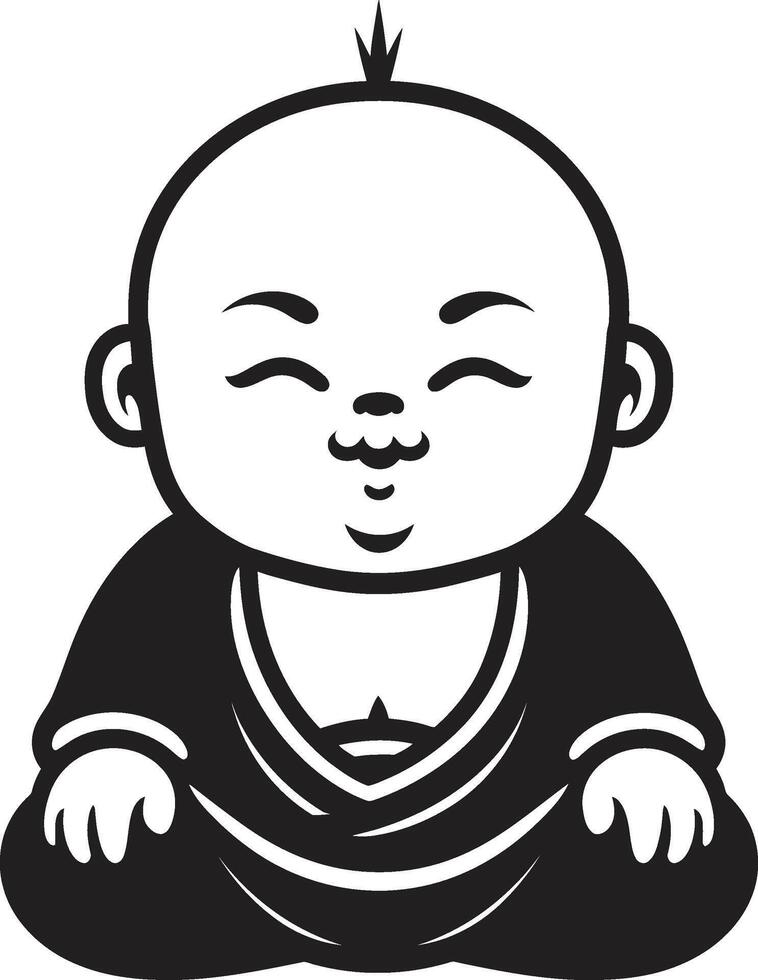 Serenity Sprite Buddha Emblem Zen Youngster Black Buddha vector