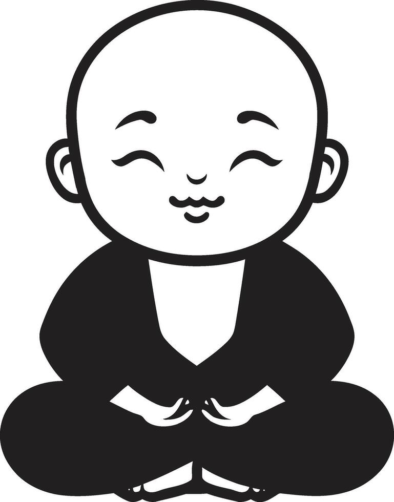 Buda bambino niño silueta pacífico prodigio negro Buda vector