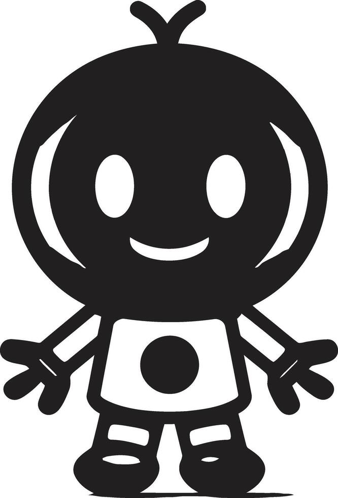 Explosive Dynamo Emblematic Mascot Boom Buddy Bot Black vector