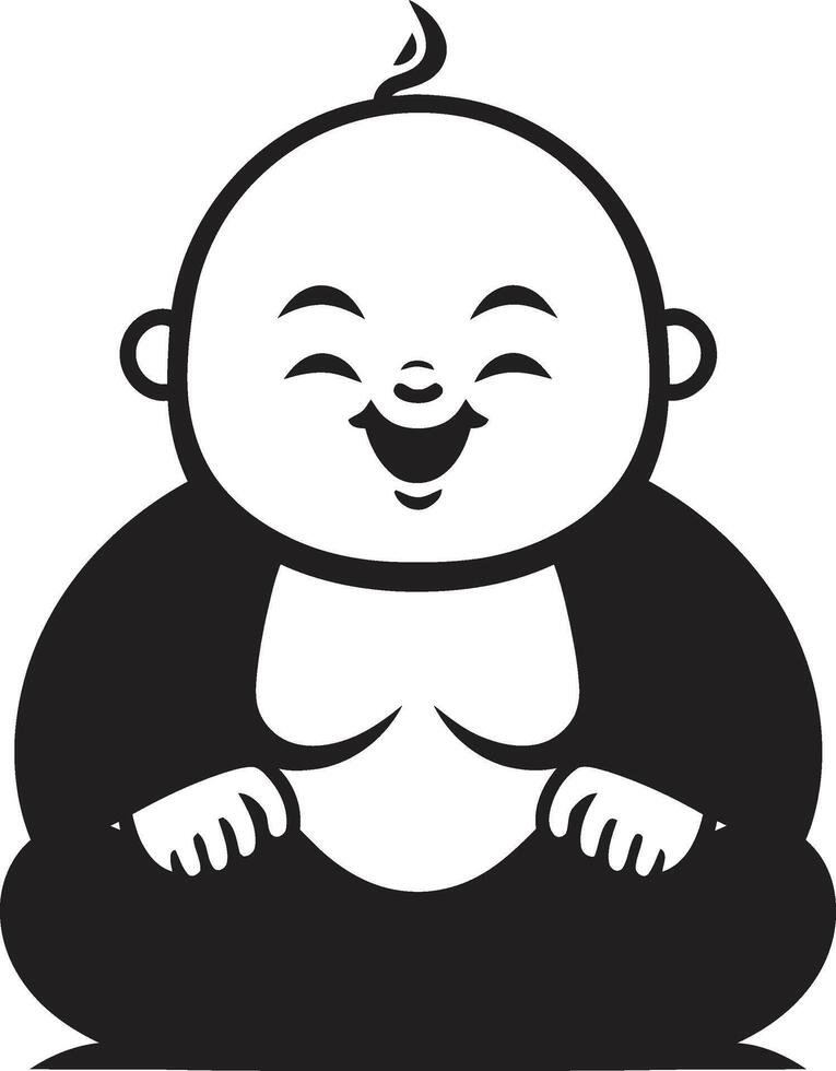 Divine Kiddo Black Buddha Buddha Baby Bloom Mini Monk Silhouette vector