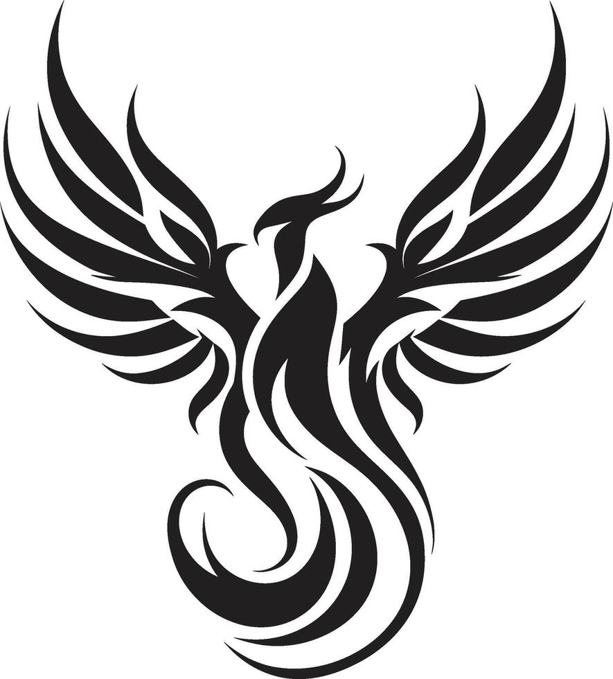 Revival Glow Symbol Radiant Flame Wings Black ic vector