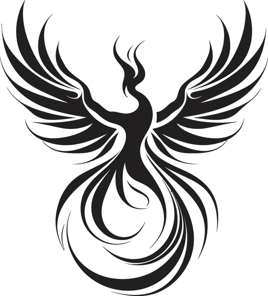 Eternal Fire Emblem Black Rising Phoenix Wings Emblem vector