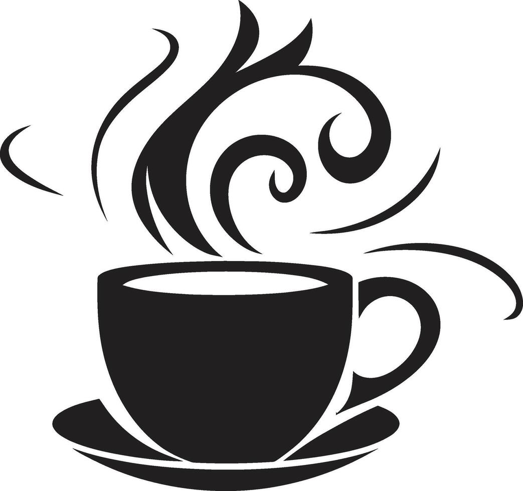 Aromatic Elegance Black of Coffee Cup Brewing Serenity Coffee Cup in Black vector