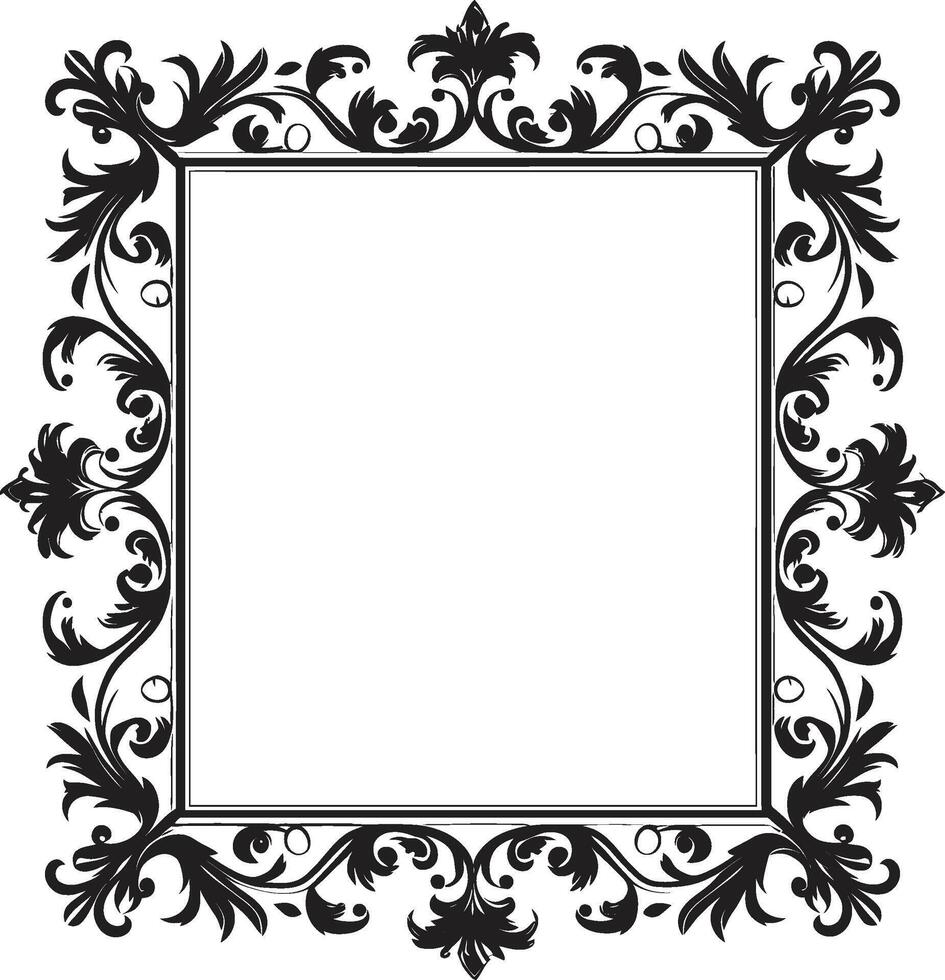 Classic Fusion Artistic Decorative Frame Sleek Sophistication Black Frame vector