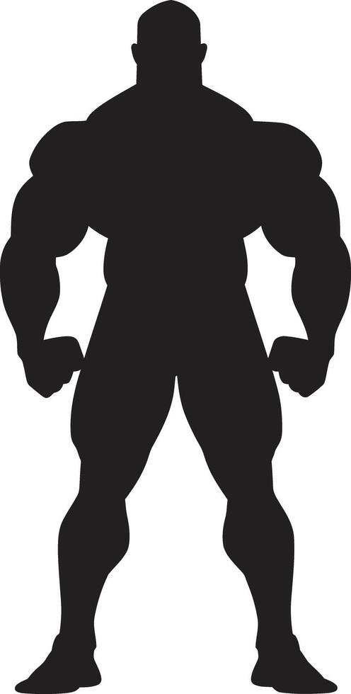 Bold Muscle Fusion Caricature Bodybuilder in Black Comic Flex Persona Black of Cartoon Bodybuilder vector