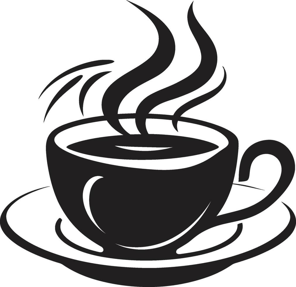 Caffeine Harmony Coffee Cup in Black Elegant Sip Emblem Black of Coffee Cup vector