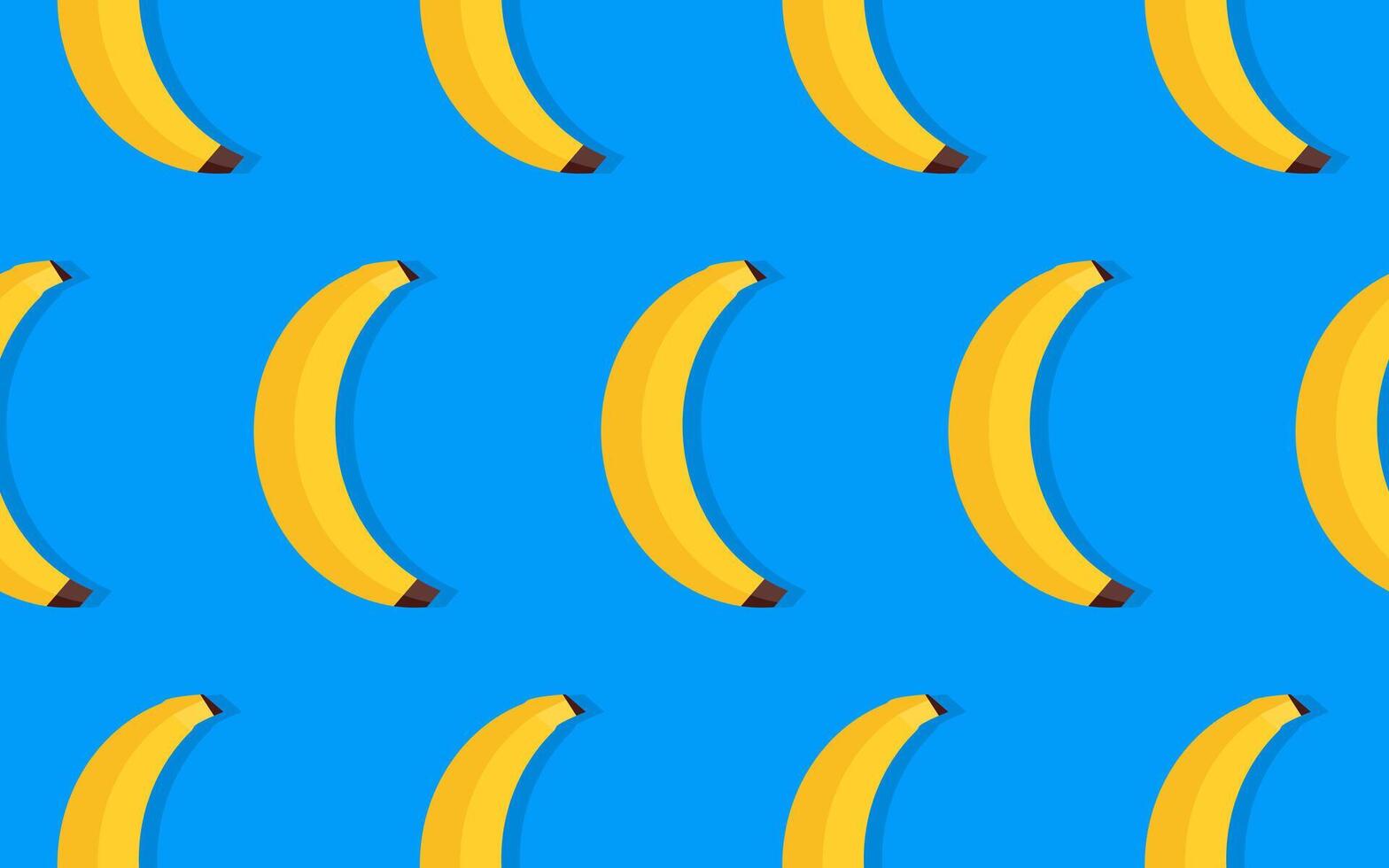 Seamless pattern with yellow bananas on a blue background vector