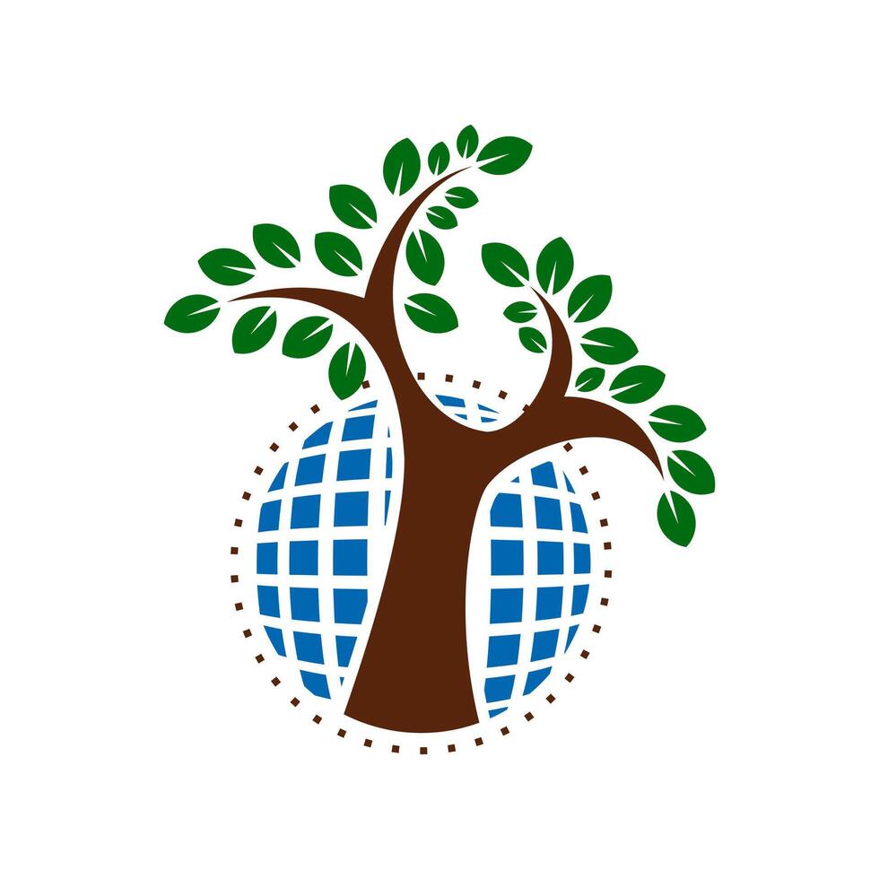 global tree logo design vector