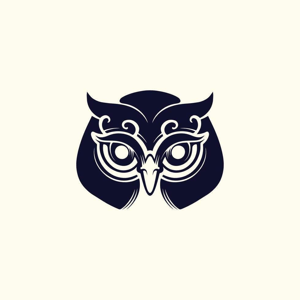 Owl head logo vector