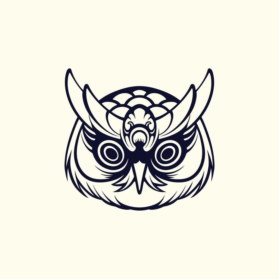 Owl head logo vector