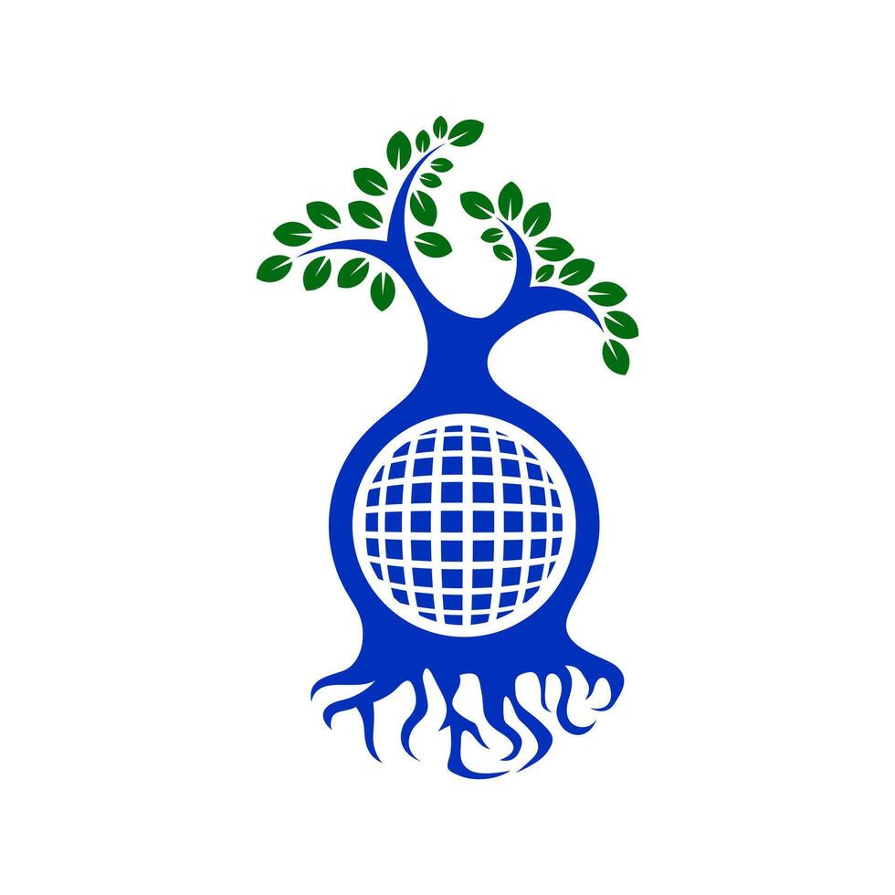 global árbol logo diseño vector