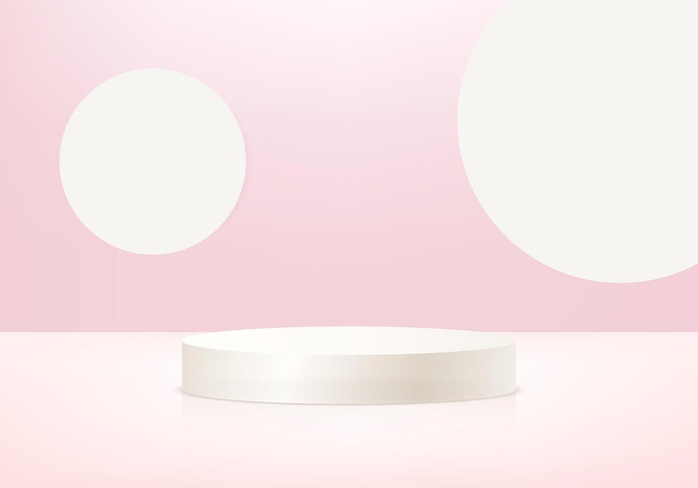 3d cream color podium and minimal pink color wall scene. Space for selling products on the website. 3d podium minimal abstract background. illustration vector