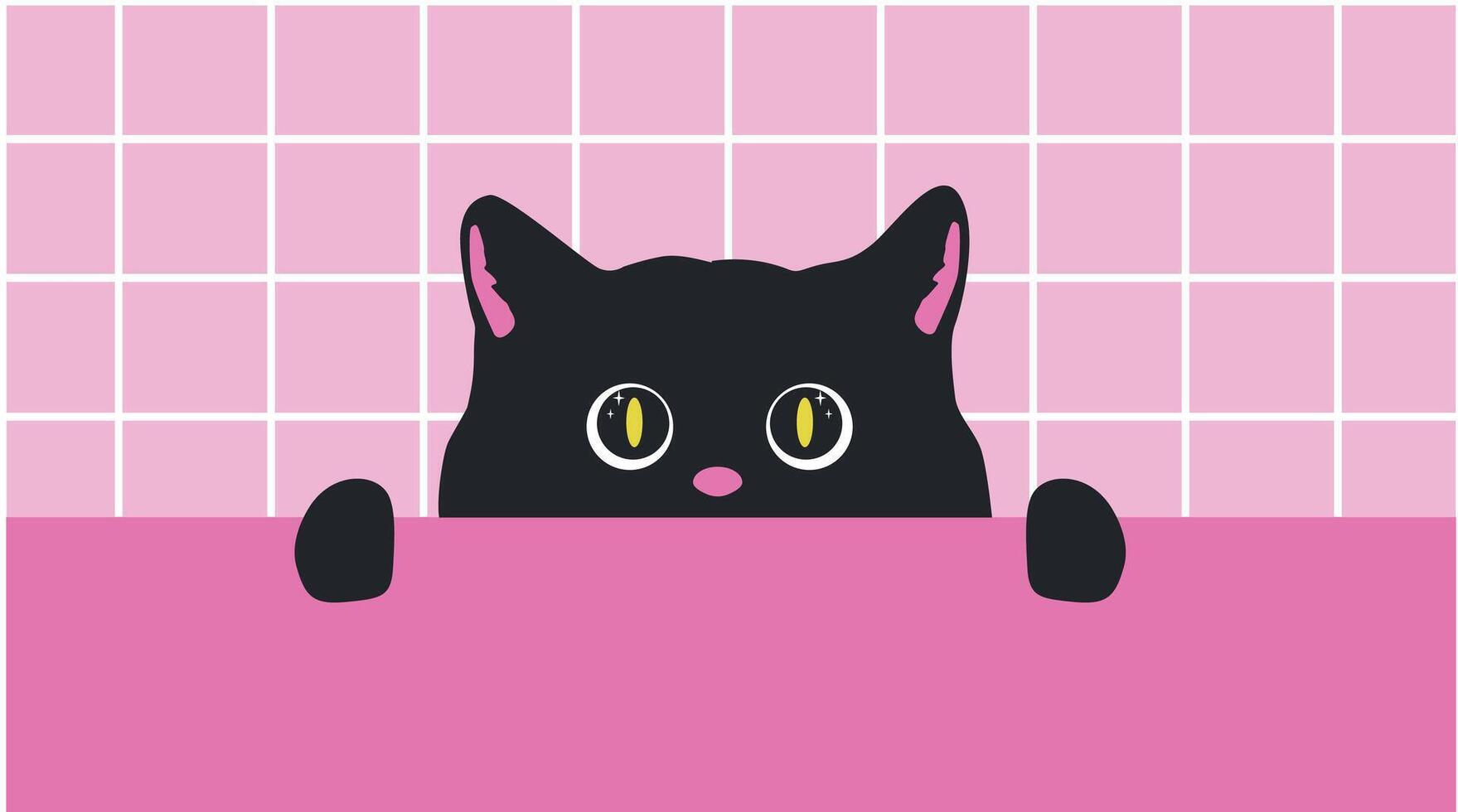 wallpaper black cat vector