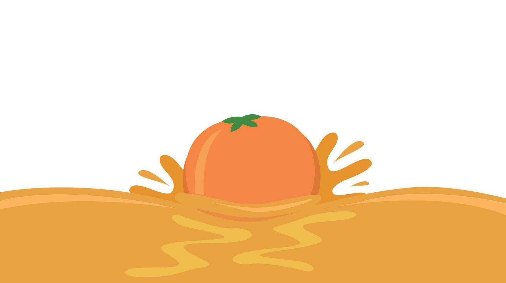 splash orange water vector