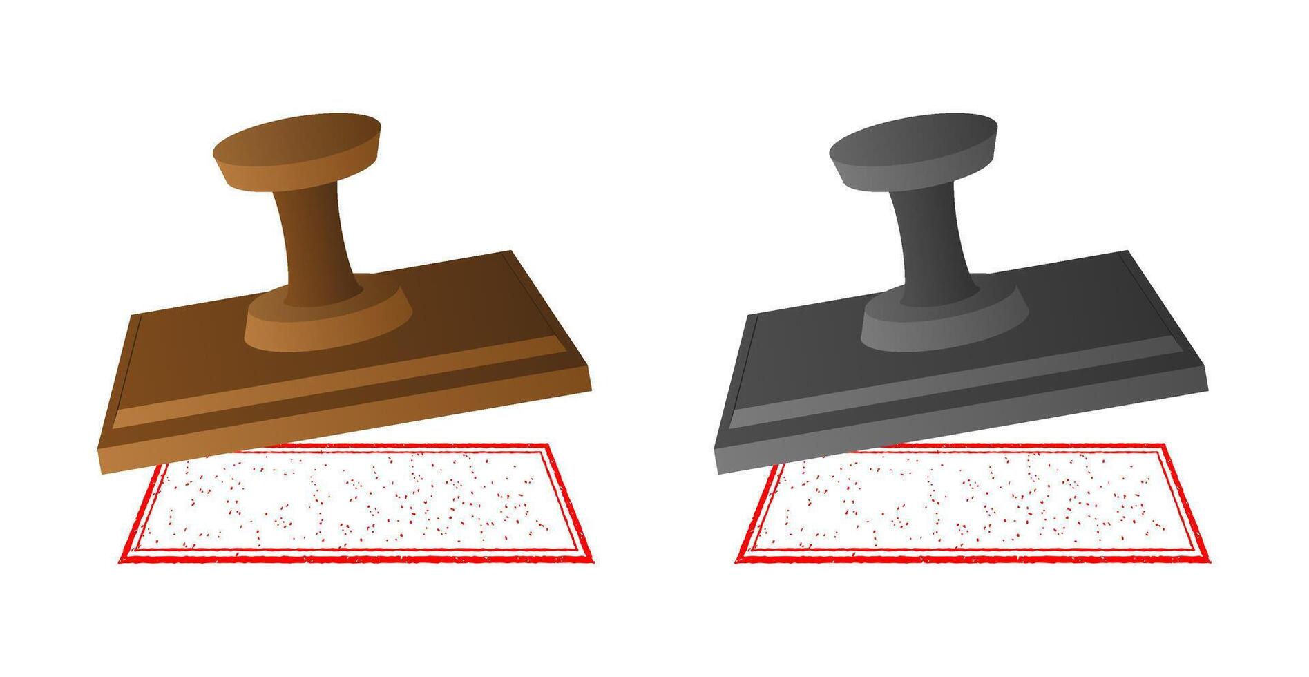 Two Rubber stamp with different colors and one of them is red vector