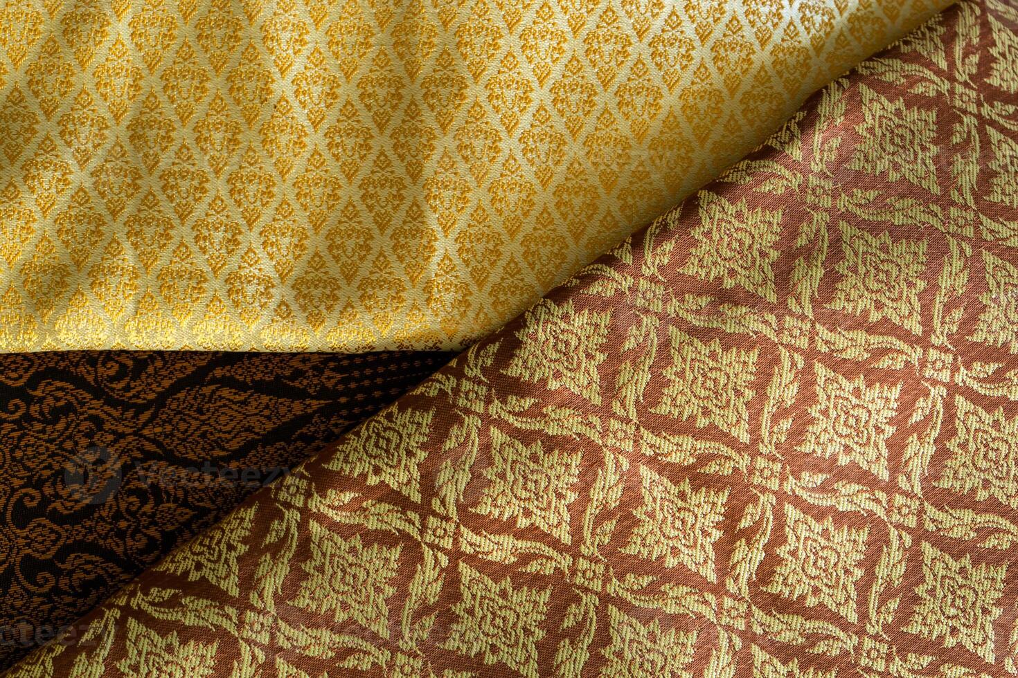 Thai woven fabrics. photo