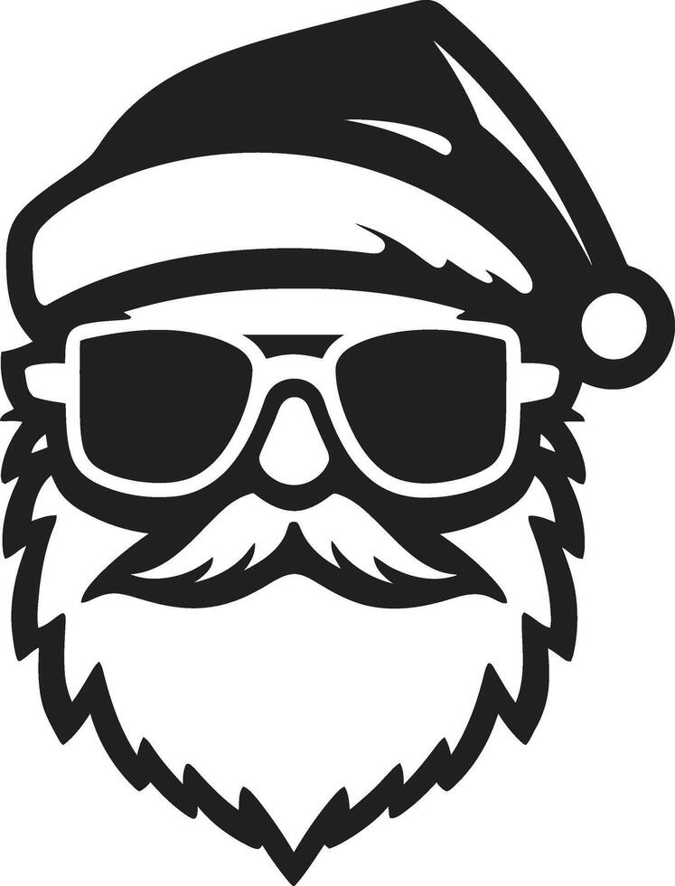 Arctic Spirit Santa Black Cool Santa Slick Santa Style Cool Black Santa vector