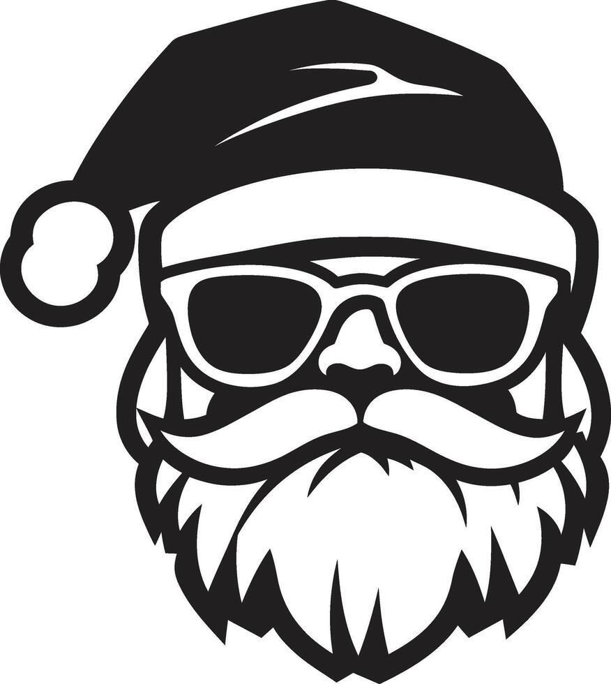 Frosty Santa Chic Black Icy Santa Swagger Cool vector