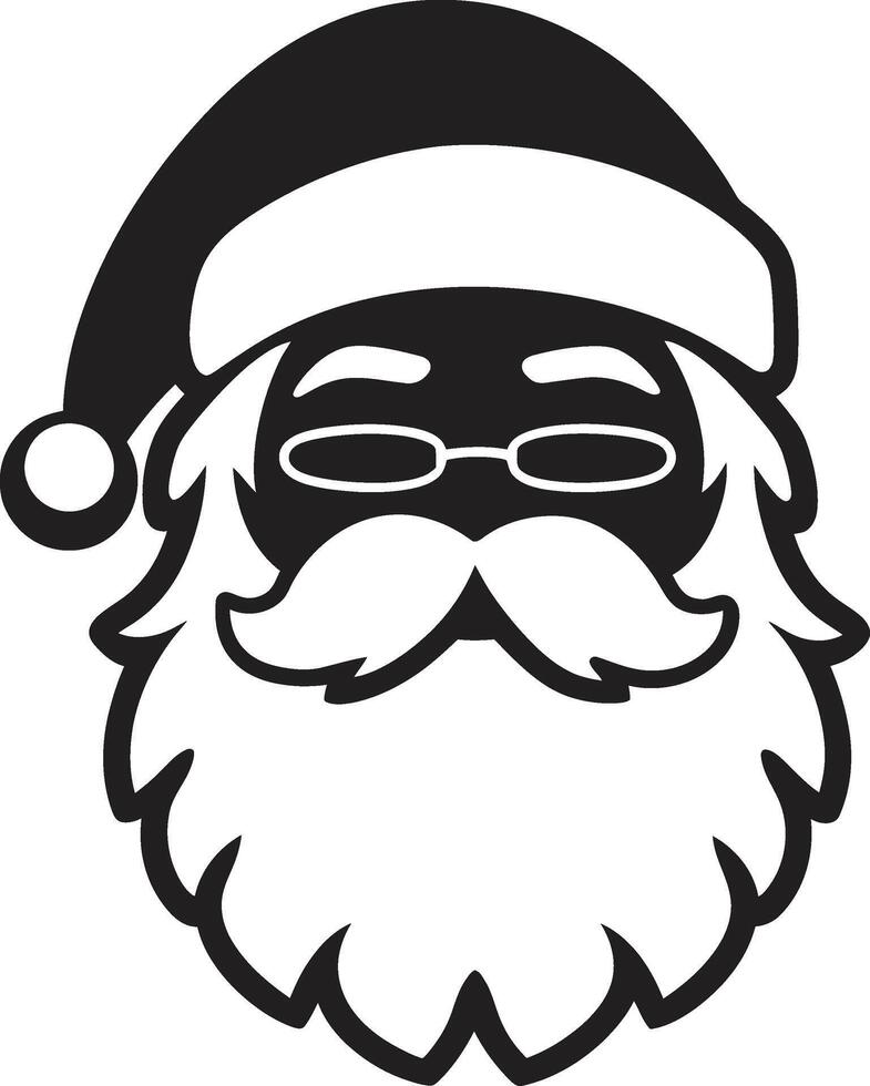 Arctic Spirit Santa Black Cool Slick Santa Vibe Cool in Black vector