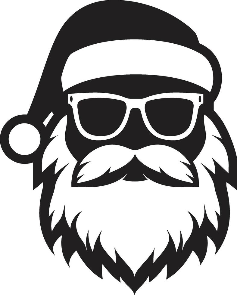 Arctic Spirit Santa Cool Black Vibes Slick Santa Style ic vector